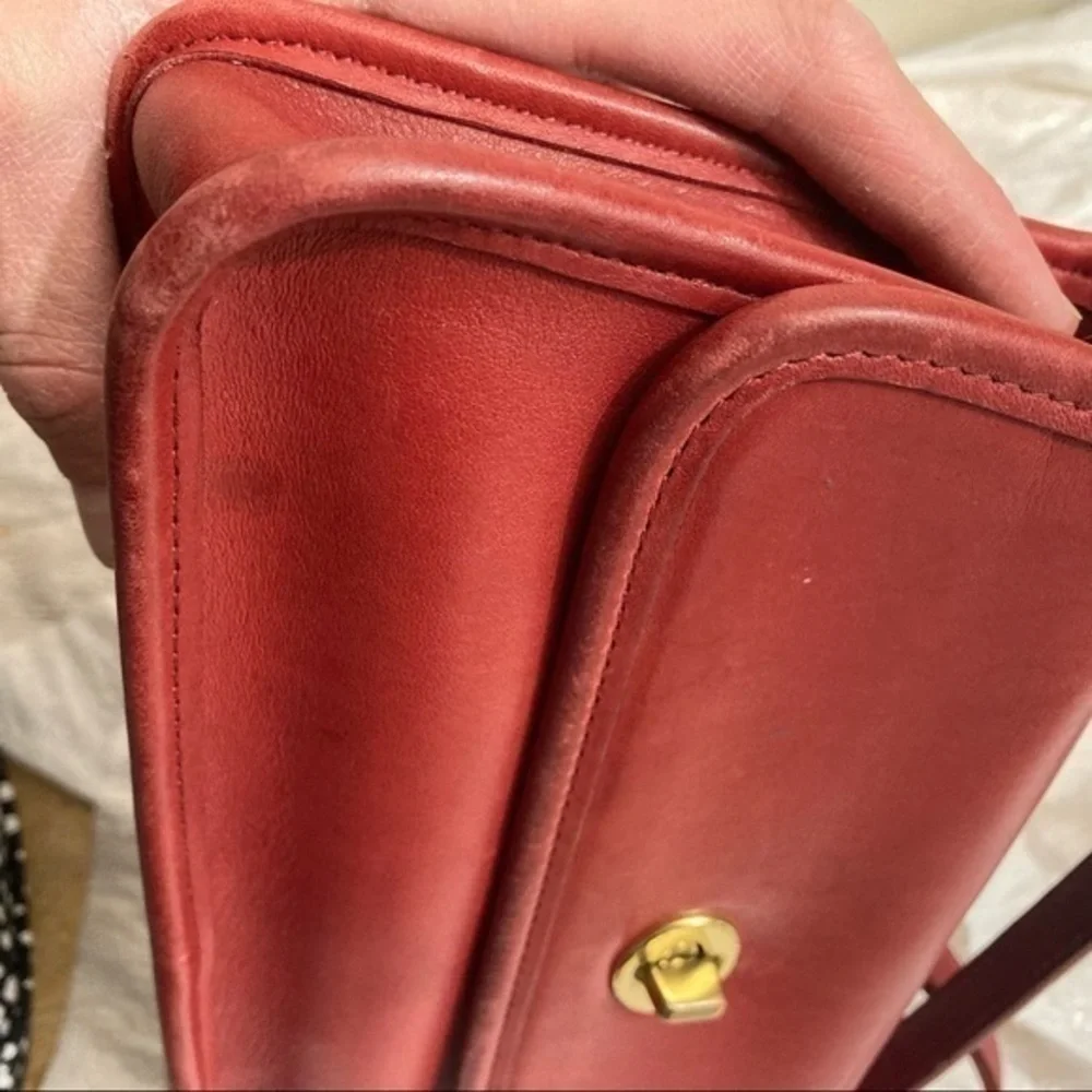Coach rare red geometric convertible clutch bag 9044 unicorn beautiful